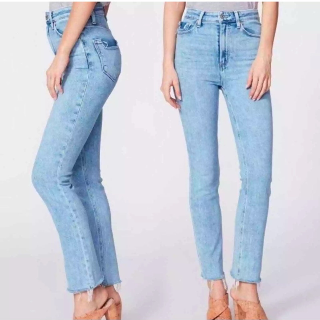 Paige Light Blue High-Rise Slim Jeans